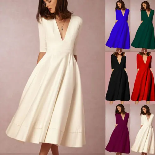 Женское сексуальное однотонное элегантное красное платье с коротким рукавом и v