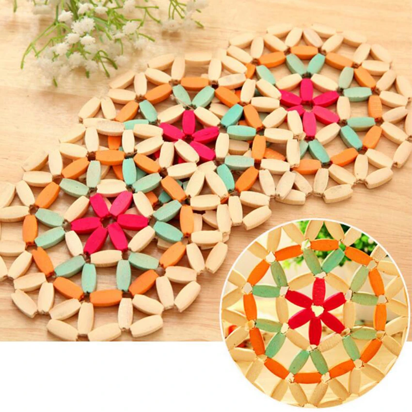 

1pc beautiful cutout pamboo bowl pad heat insulation pad japanese style anti-hot disc pads placemat plate cup dining table