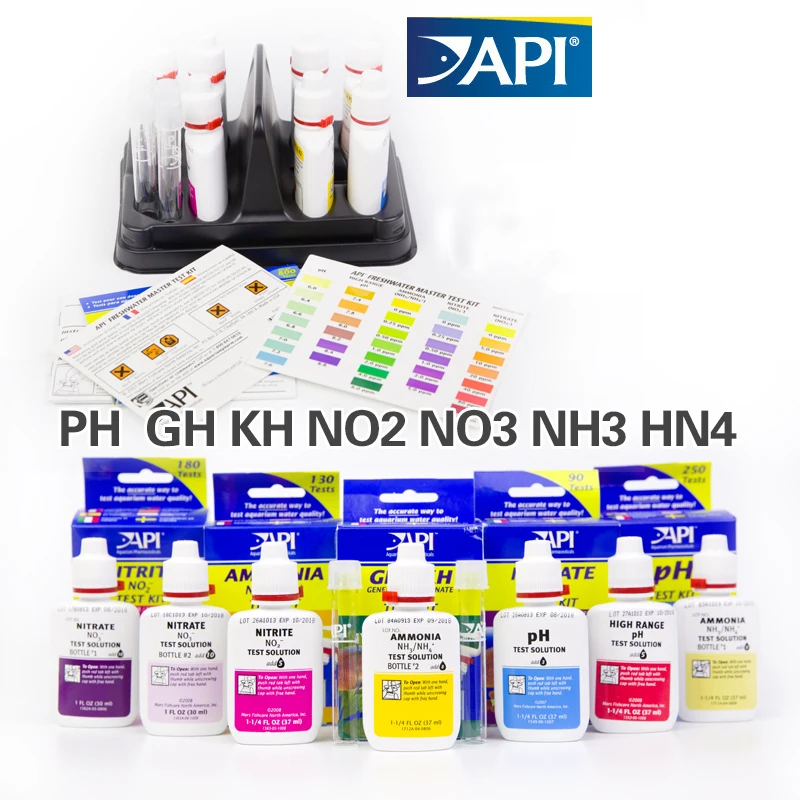 Тестовый набор API Ca calcium Cu I2 KH Mg NH4 аммиачный NO2 нитрит NO3 Nitrate PH PO4 Sr бак для воды|tank|tank
