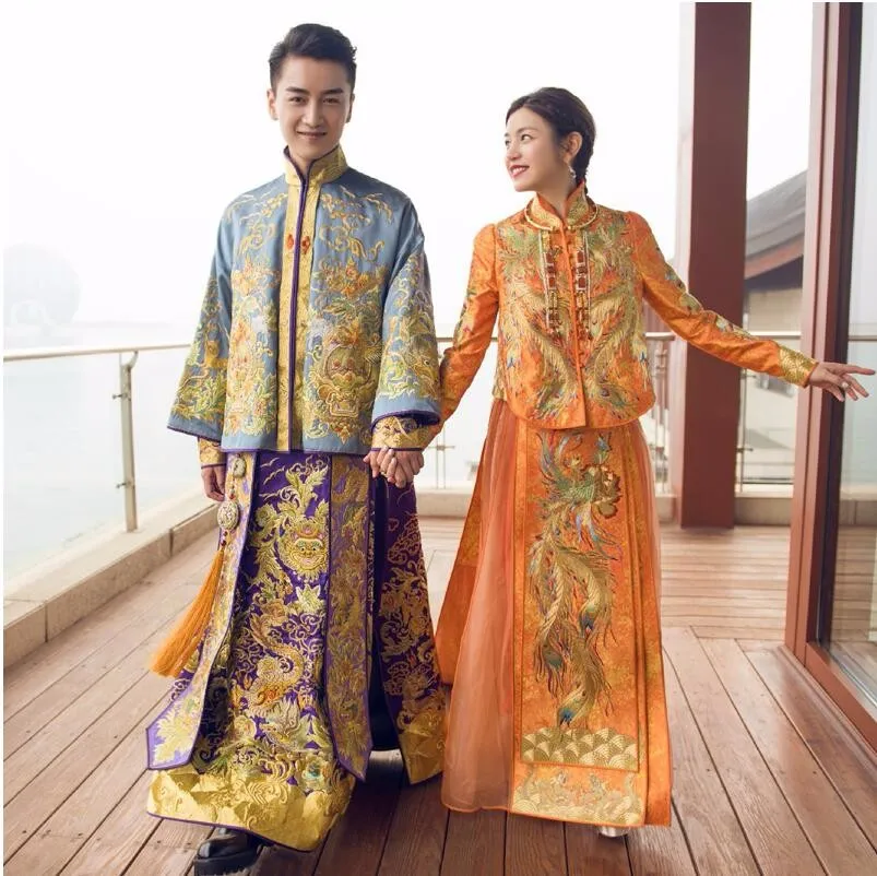 

Bridal Gown Robe Chinese Style Show China wedding dress ancient bride Elegant toast suits Overseas Chinese Traditional Dress