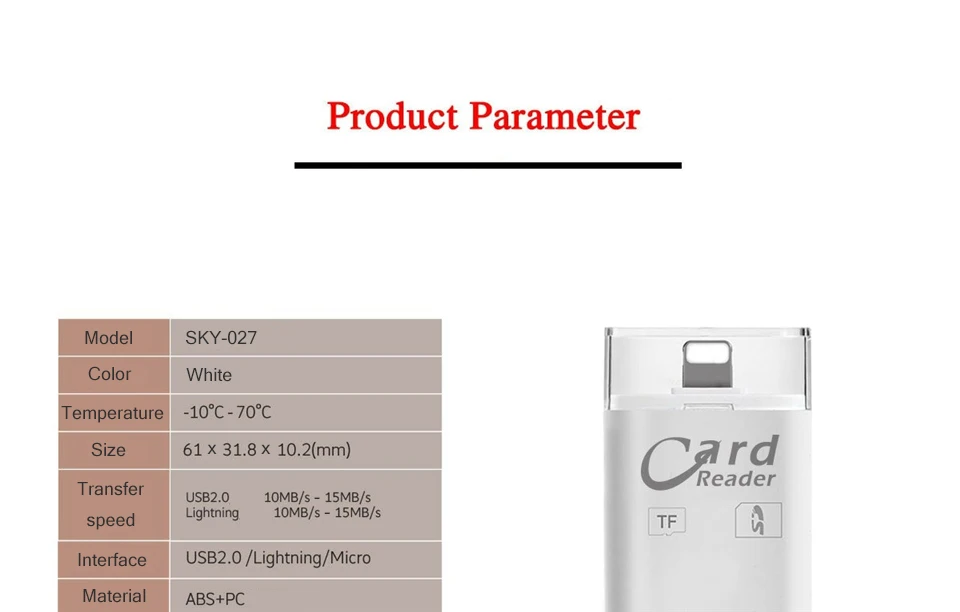 3 в 1 SD TF кардридер iOS Micro USB 2,0 Android мульти-система совместимый адаптер портативный считыватель карт для iPhone samsung iPad