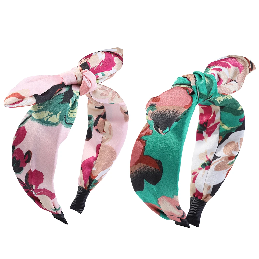 Molans напечатанные банты повязки для женщин Герань цветочный китайский стиль