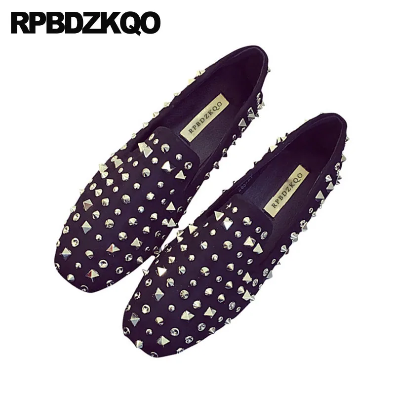 Китайские слипоны с металлическими заклепками недорогая Дизайнерская обувь из