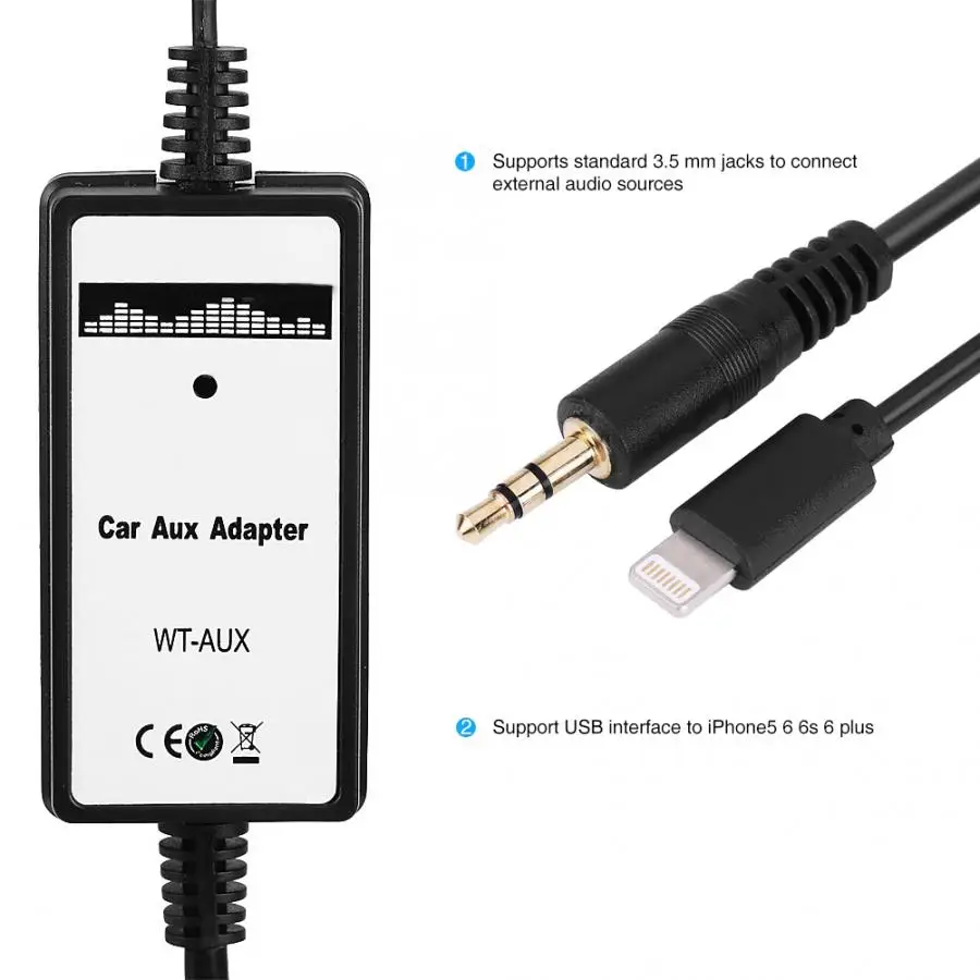 Auto Car AUX Audio Input Integration Interface Adapter for iphone 5 6 6s plus connection via CD changer port with sound | Автомобили и