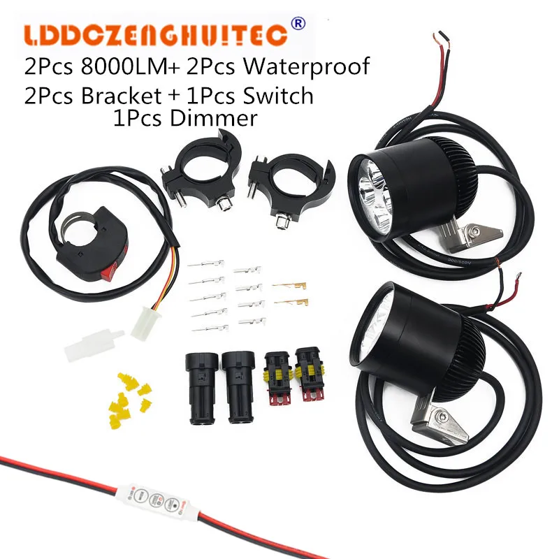 

LDDCZENGHUITEC, мотоциклетсветильник светодиодные фары, головные фонари, фары для скутеров, противотумансветильник фары, белый свет для мотоциклов, фасветильник 12 В, 24 В