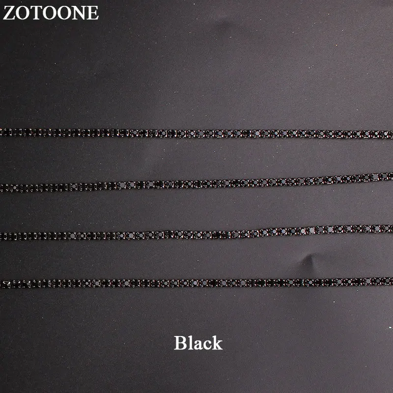 ZOTOONE SS10 1 ярд AB гвозди стразы на цепочке аппликация из страз DIY Кристалл отделка камни для одежды украшения Пришивные сумки для одежды - Цвет: black