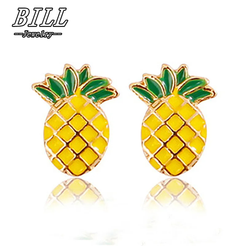 Женские серьги гвоздики в форме ананаса простая серьга Лидер продаж 2018|pineapple stud
