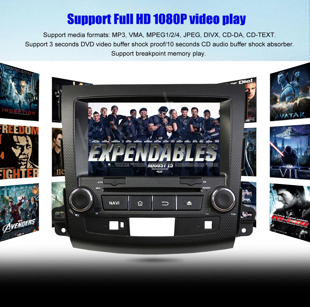 

Krando 8" Android 8.0 Car Audio Radio Gps Dvd for Mitsubishi Outlander 2006-2012 For Peugeot 4007 Navigation Multimedia System