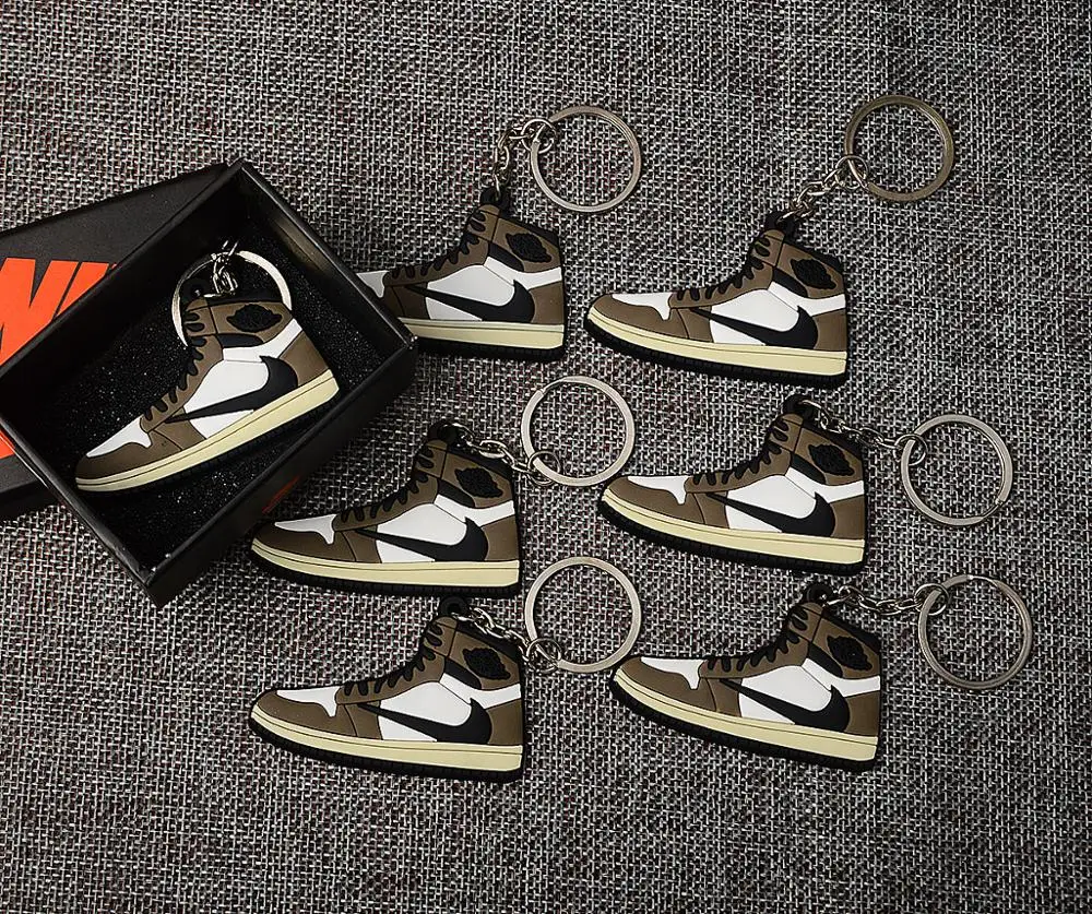 Индивидуальный DIY Jordan Air Jordan 1 2D резиновая модель кроссовок Брелок сумка коробка кулон пара Кукла аксессуар