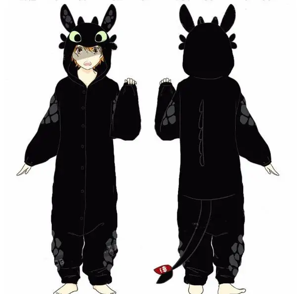 Costumes Новинка, Как приручить дракона, ночная Фурия, Беззубик, костюмы для косплея Пижама, халат для женщин и мужчин, одежда для сна, теплые плотные комбинезоны - Цвет: Costumes