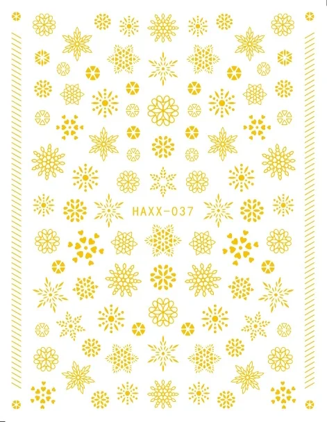 HAXX-37 GOLD Новейшая модель; haxx на снежную погоду с героями мультфильмов, рождествеская серия Дизайн 3d nail art письмо fashiontemplate наклейка MAGICO - Цвет: HAXX-37 GOLD