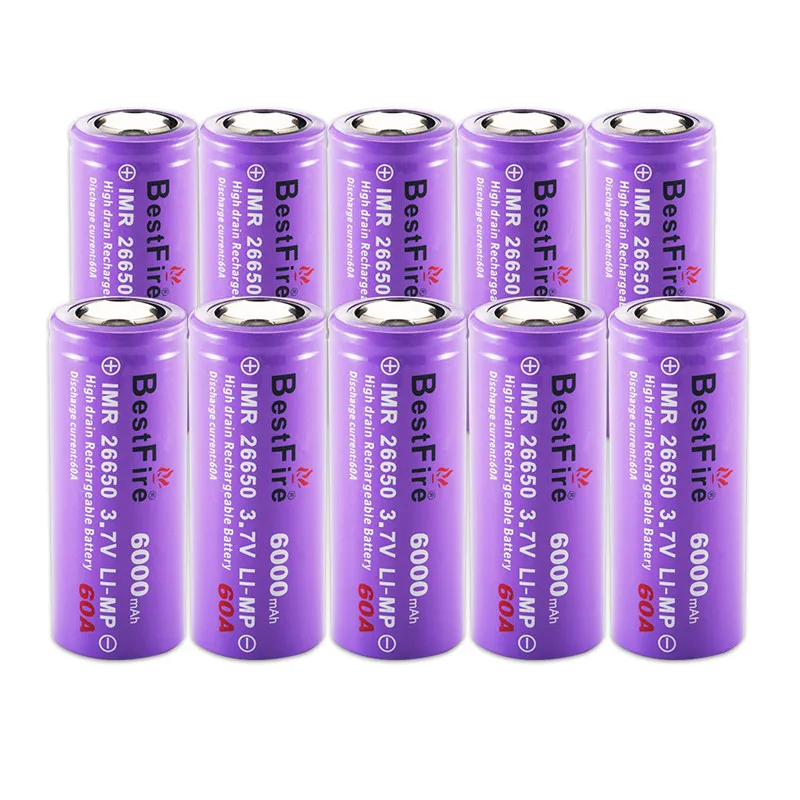 26650 аккумуляторная батарея 3 7 V литий ионная 6000mAh 60A светодиодный фонарик