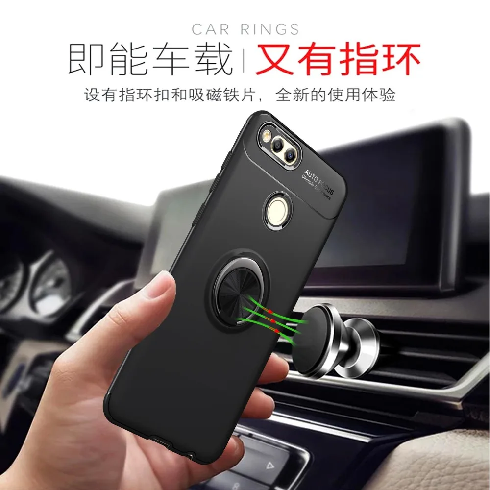 Free gift Tempered film MSK fingerring buckle phone case for huawei honor 7x Coque soft shell TPU |