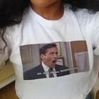 Летняя модная футболка унисекс с надписью Oh God No из сериала Офис, смешные цитаты, модная футболка с мемом, HAHAYULE-JBH