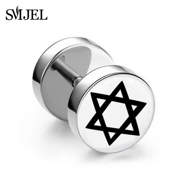 SMJEL Черная Нержавеющая Сталь Поддельные обманщик беруши калибр, Ювелирное Украшение для тела Пирсинг серьги для мужчин унисекс Новинка - Окраска металла: 9