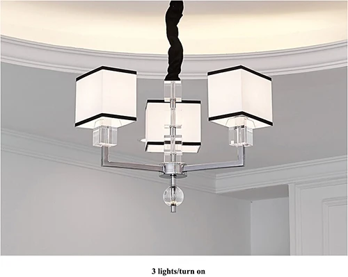 3 lights Современный блестящий хрустальный светодиодный светильник-люстра, хромированный металлический подвесной светильник для гостиной, подвесной светильник для столовой, подвесной светильник s - Цвет абажура: 3 lights