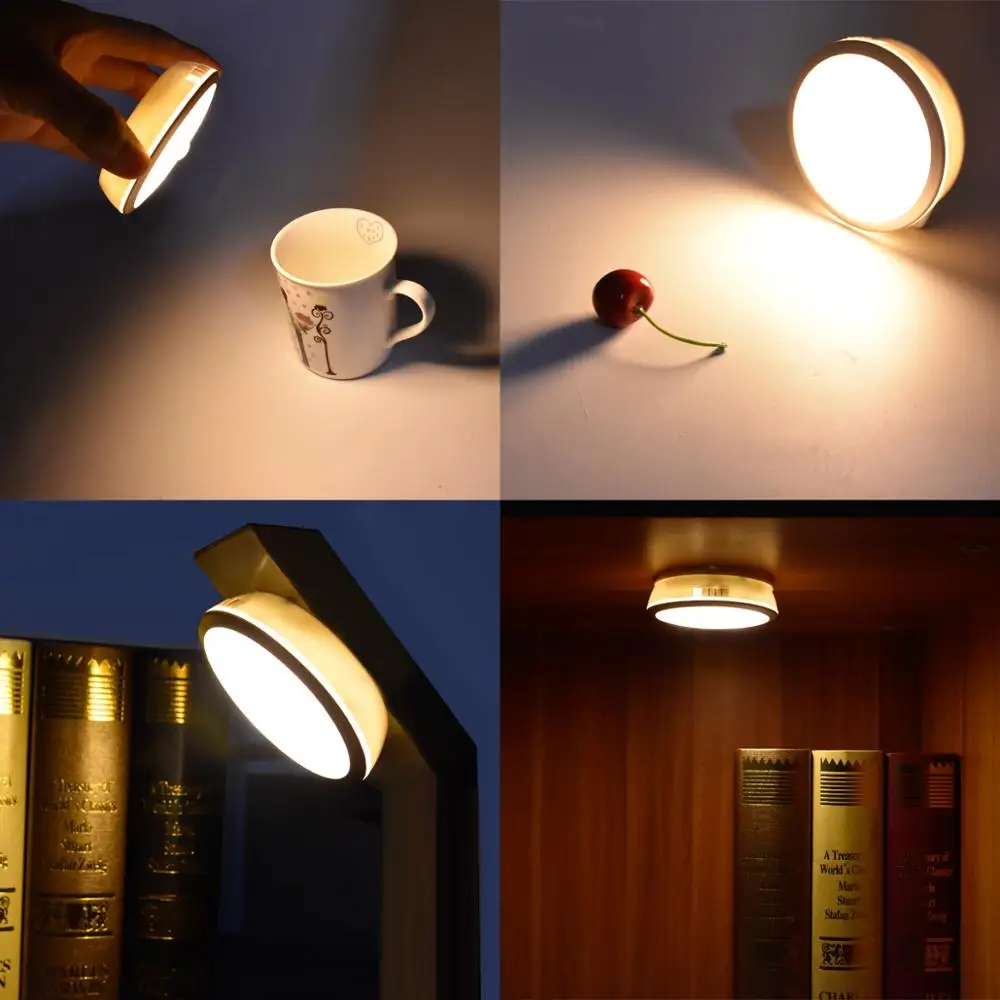 

USB Rechargeable Motion Sensor LED Night Light Wall Lamp for Bedroom Stair Kitchen Mobile Portable Infrared Remote Control Light