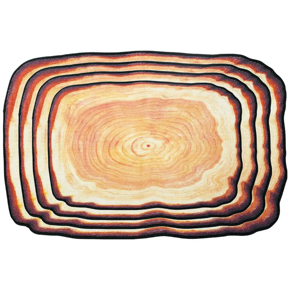 Bedroom Floor Mat Environmental Rectangle Repeatable Skid Resistant Kitchen Sofa Tree Rings | Дом и сад