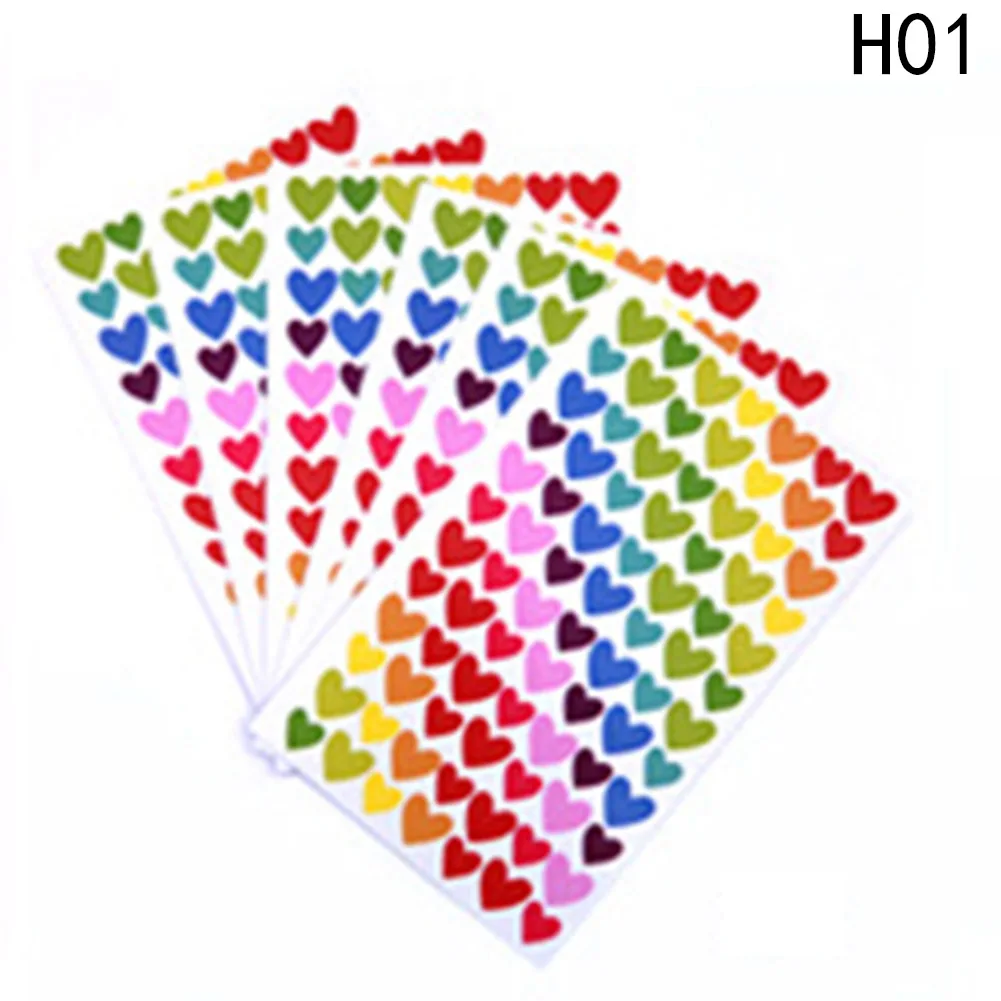 6 листов/Набор DIY милые кавайные цветные бумажные наклейки с сердцем для
