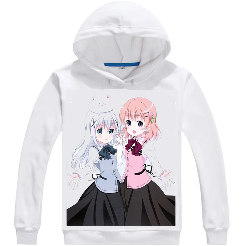 Это заказ толстовки с капюшоном в виде кролика многостильная толстовка GochiUsa Gochumon