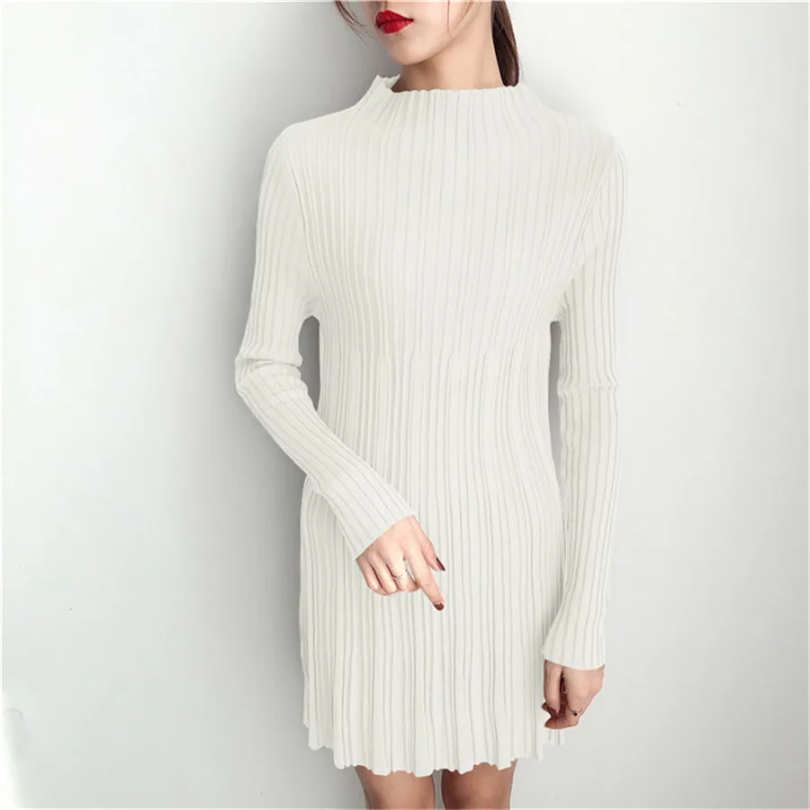 Hodisytian Fashion Women Cable Knitted Sweater Long Sleeve Solid Casual Slim Chic Jumper Tunic Turtleneck Female Sueter Mujer | Женская