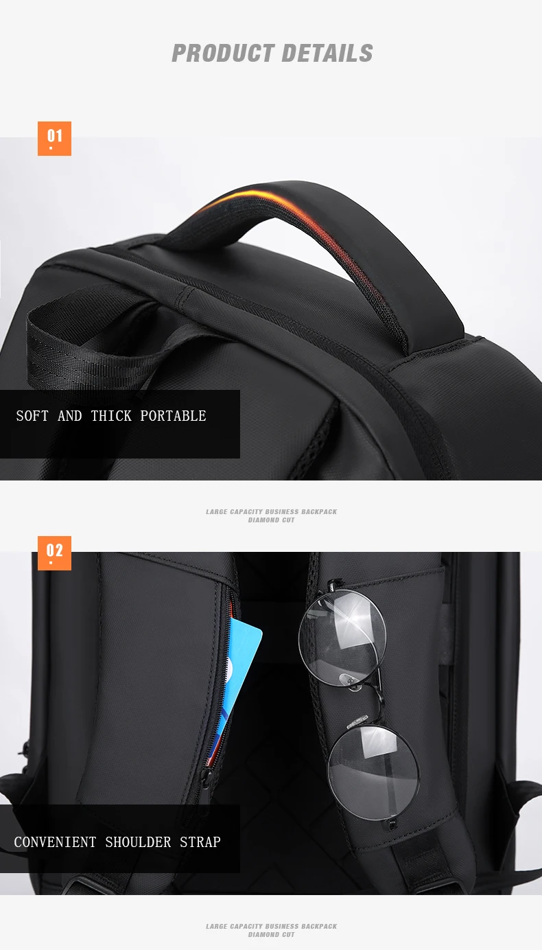 ROWE мужской рюкзак Многофункциональный USB 15 дюймов ноутбук Mochila модный бизнес большой емкости TSA замок Противоугонный дорожный рюкзак для мужчин