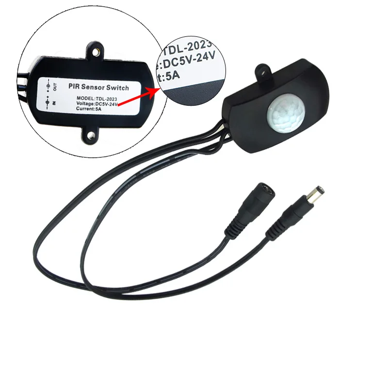 Движения Сенсор 12V 24V 5V DC движения детектор, таймер с автоматическим переключателем вкл/выкл инфракрасный Светодиодные ленты движения Сенсор светильник переключатель