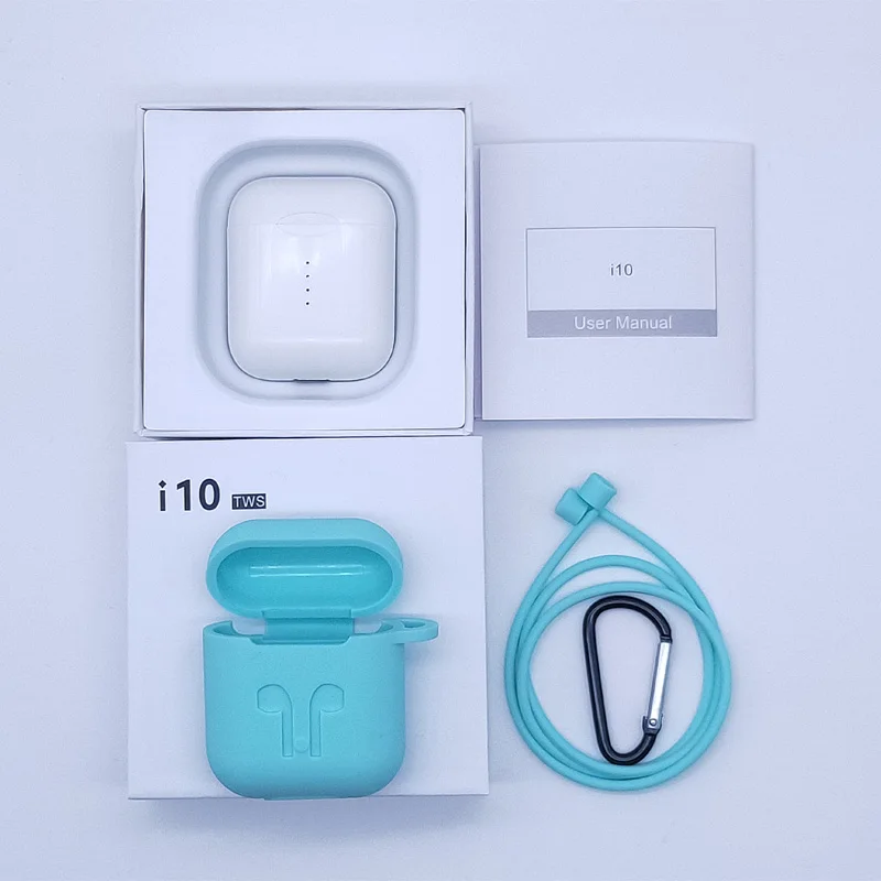 Оригинальные наушники i10 TWS Bluetooth 5,0, беспроводные наушники с микрофоном, Беспроводная зарядка, сенсорное управление, наушники-1:1, гарнитура