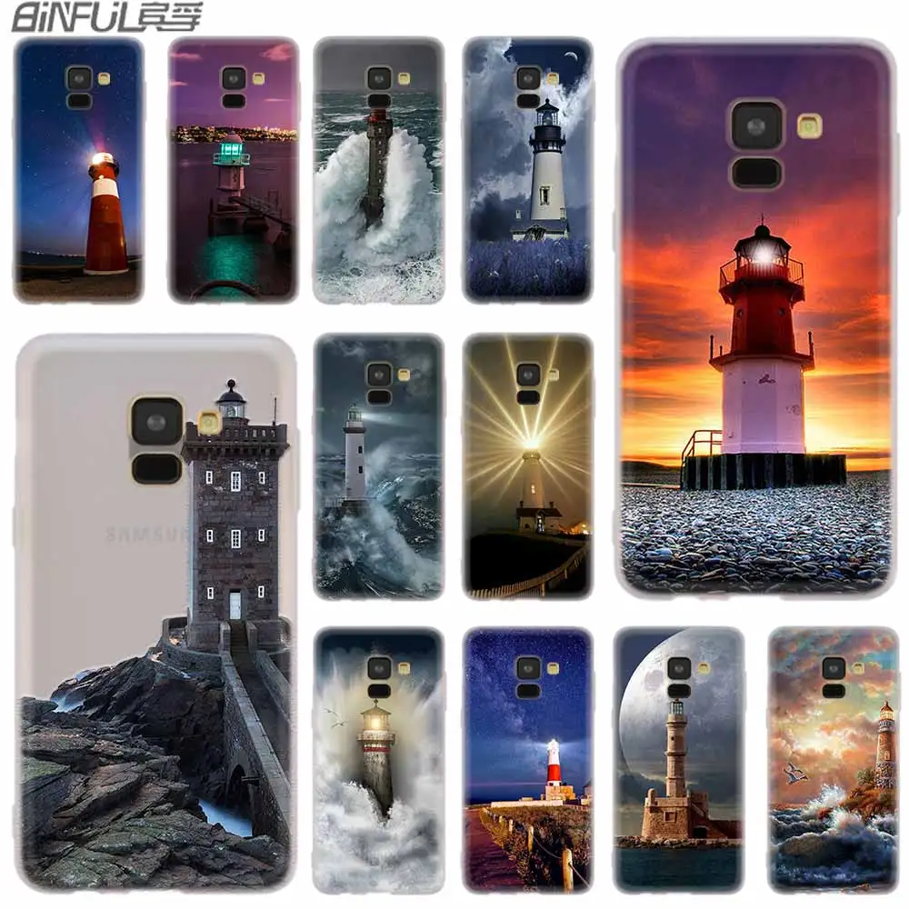 

Cover Silicone Case For Samsung Galaxy A42 A52 A72 A32 A12 A71 A51 A70 A50 A20 A30 A20S A21S A50S A6 A7 A8 2018 night Lighthouse