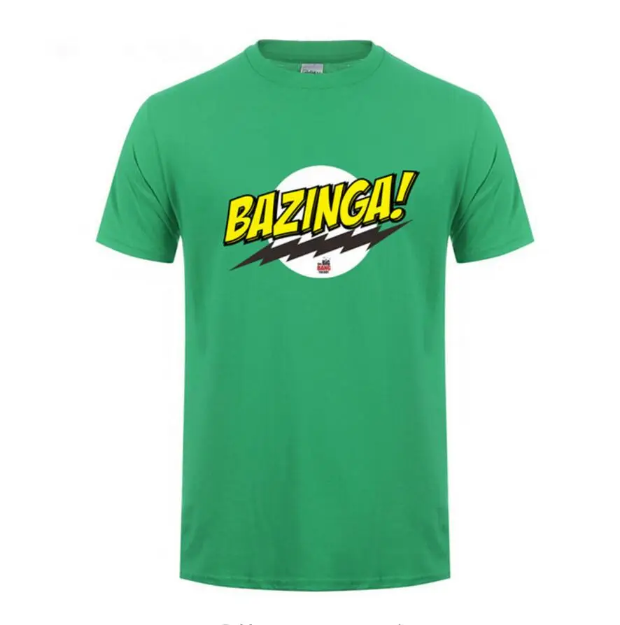 Мужская хлопковая футболка с коротким рукавом Bazinga Футболка принтом Теория