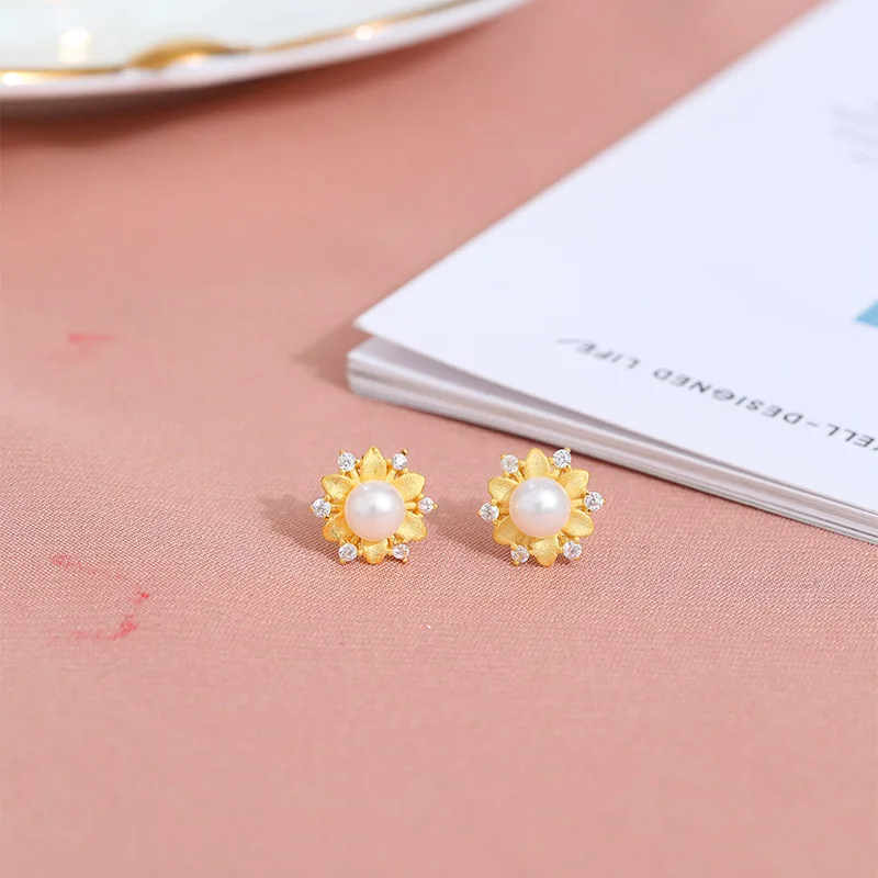 Серьги гвоздики DAIMI Silver Swan 6 7 мм белые серьги розовый пресноводный жемчуг|Серьги| |