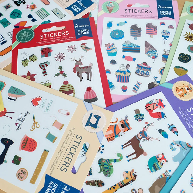 Чудесные наклейки Mideer яркие 9 видов стилей с героями мультфильмов на выбор для