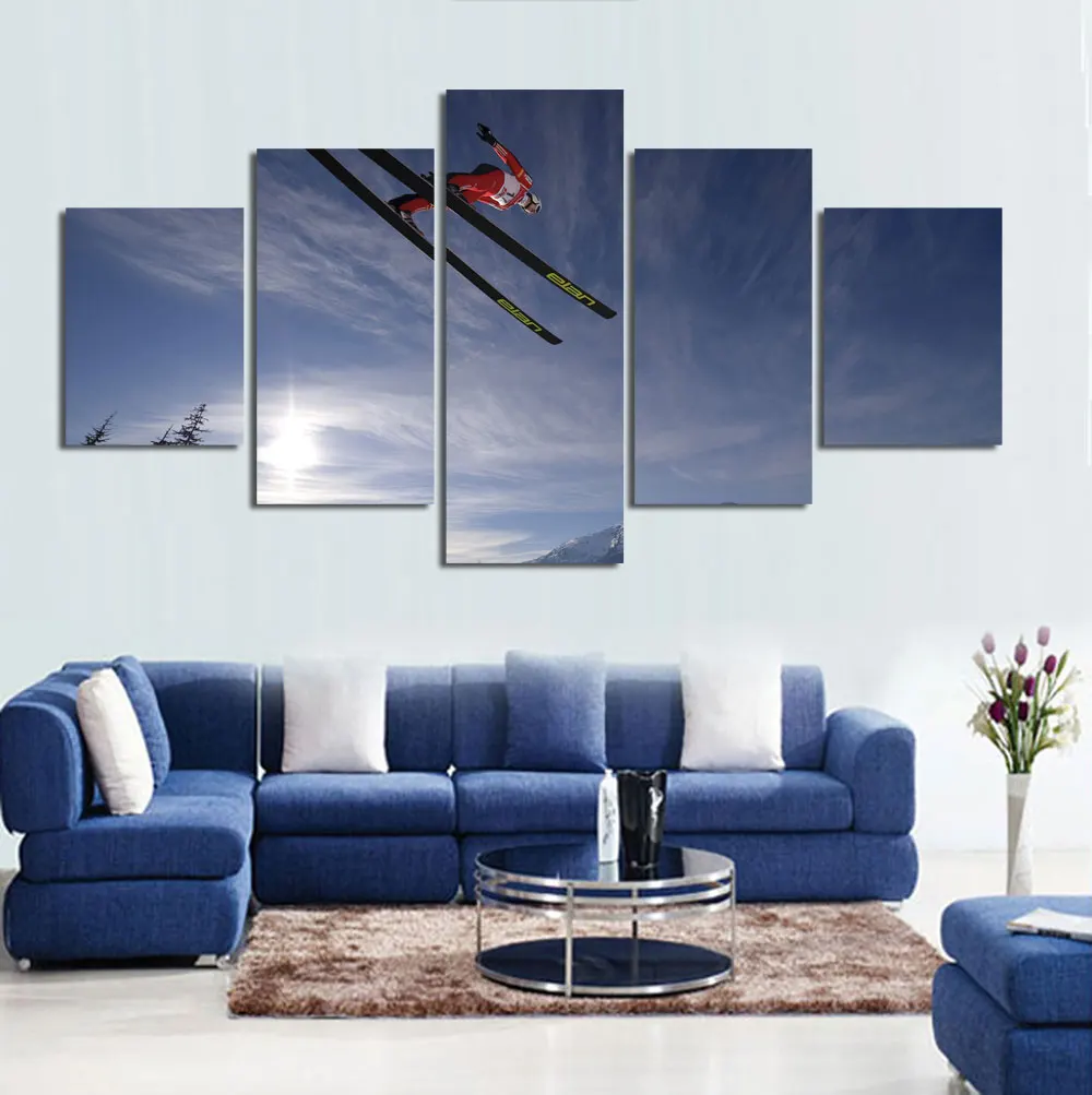5 шт. Печать на холсте для серфинга море лыжи Ду фрирайд живопись настенное