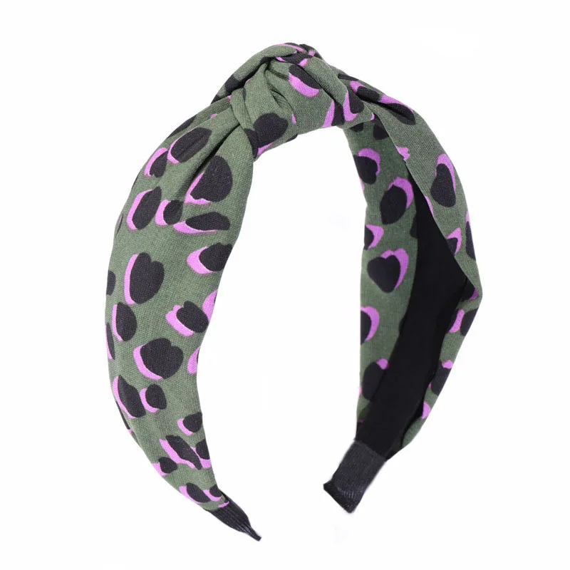 Women Korean Knotted Fabric Headband Girls Wholesale Hair Accessories Leopard Top Knot Hairband Ladies Fashion Head Pieces |