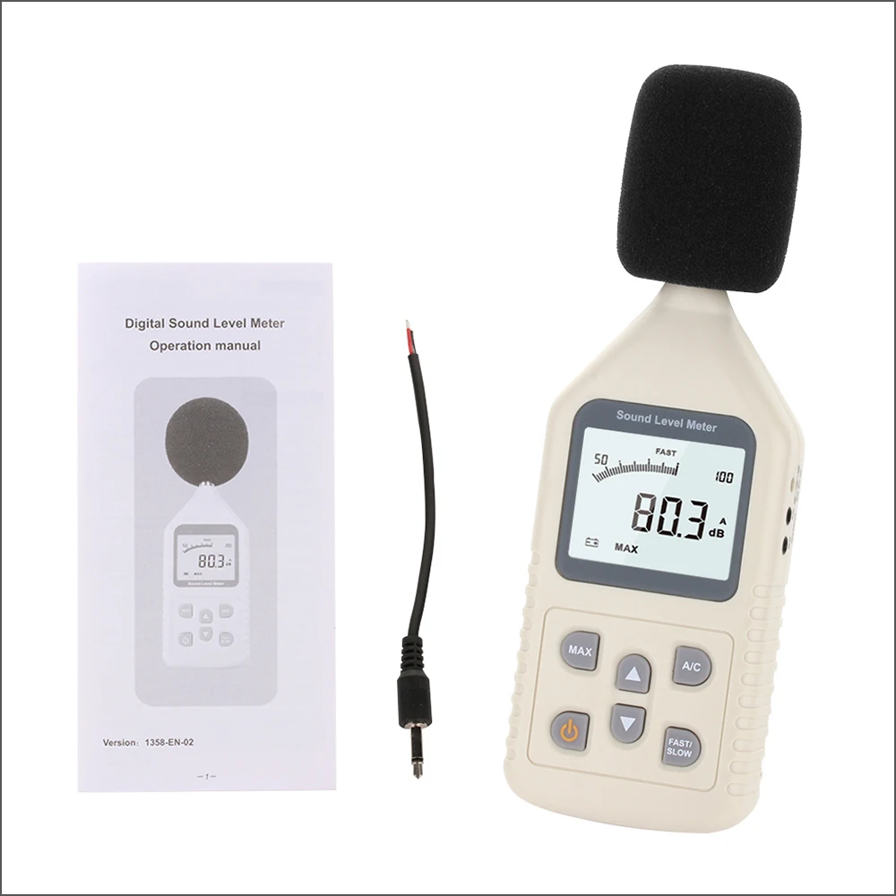 RZ цифровой измеритель уровня звука шума в децибелах ЖК дисплей A/C
