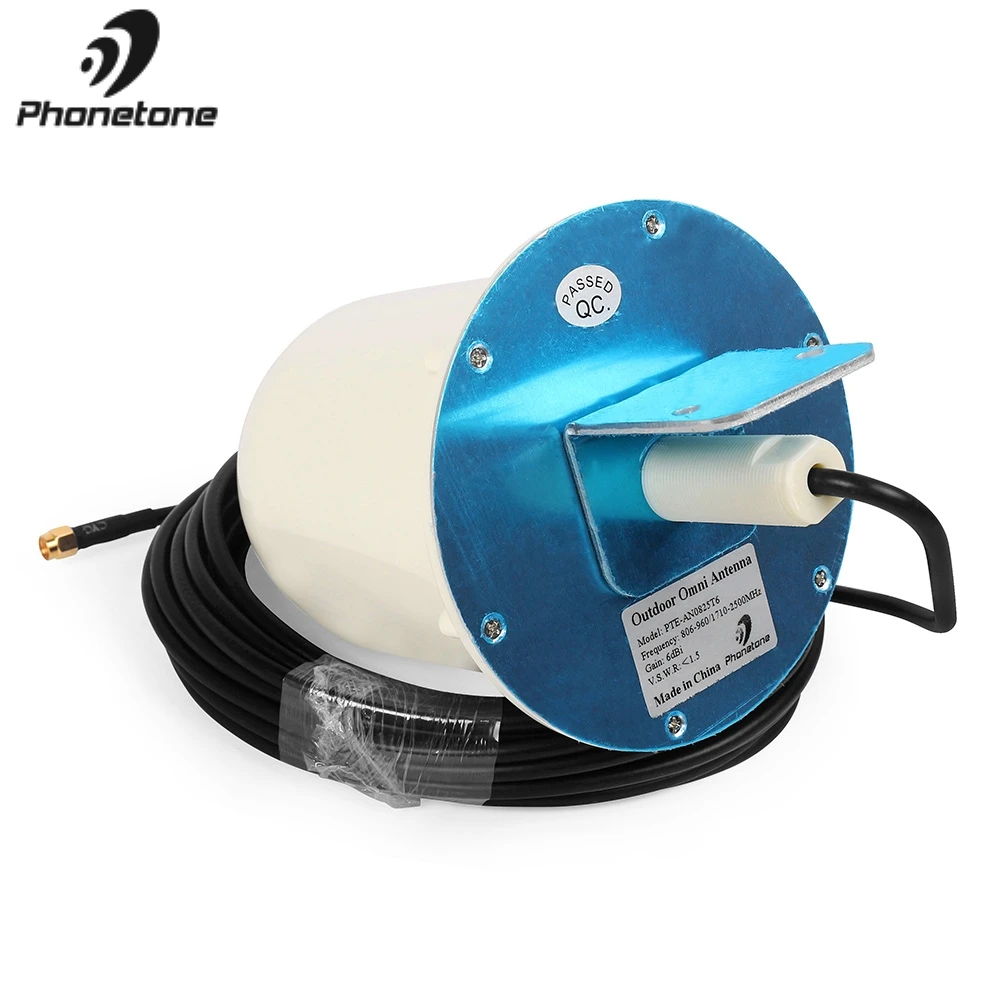 

Outdoor Omni Directional Antenna For Cellular Signal Booster 3G GSM Repeater 800-2500MHz SMA Male Connector 6dBi+10M Black Cable