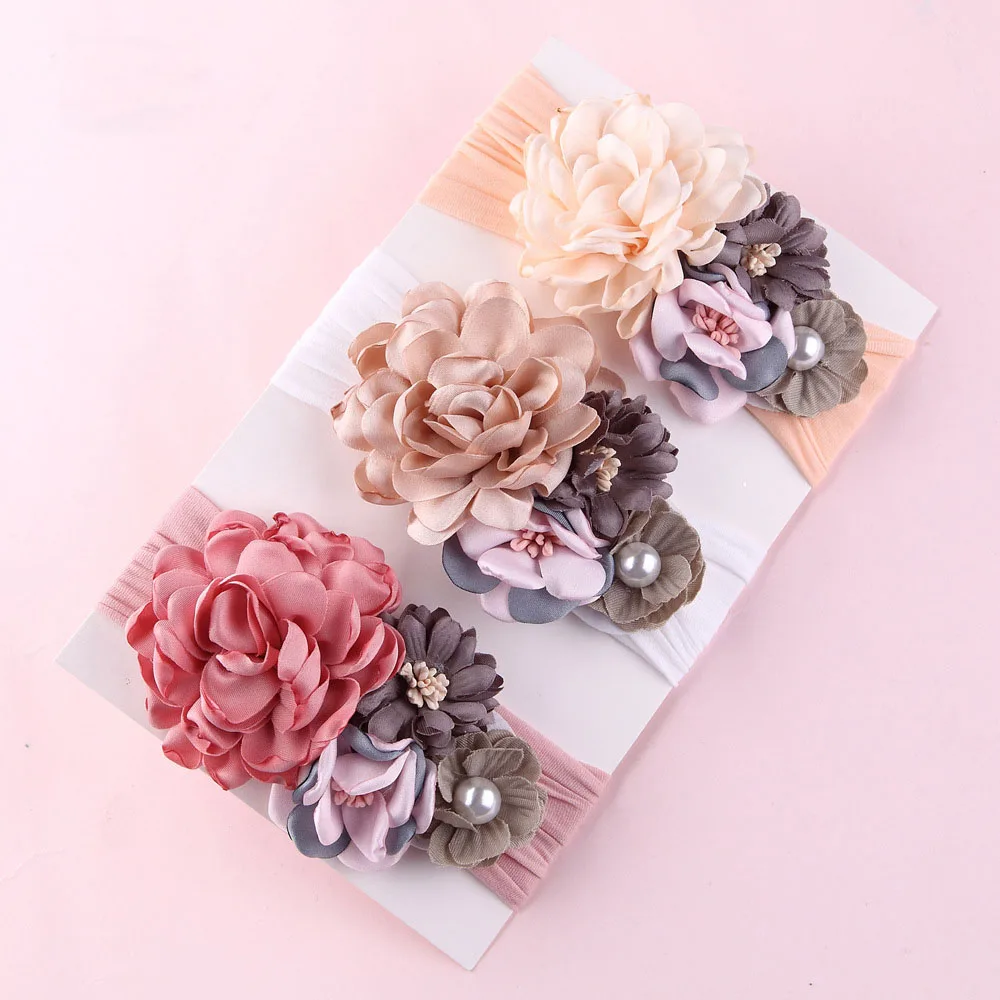 Fashion Hair Jewelry Accessories Kids Children Child Girls Headbands Fine Black White Gray Yellow Red Flower Pearl | Украшения и