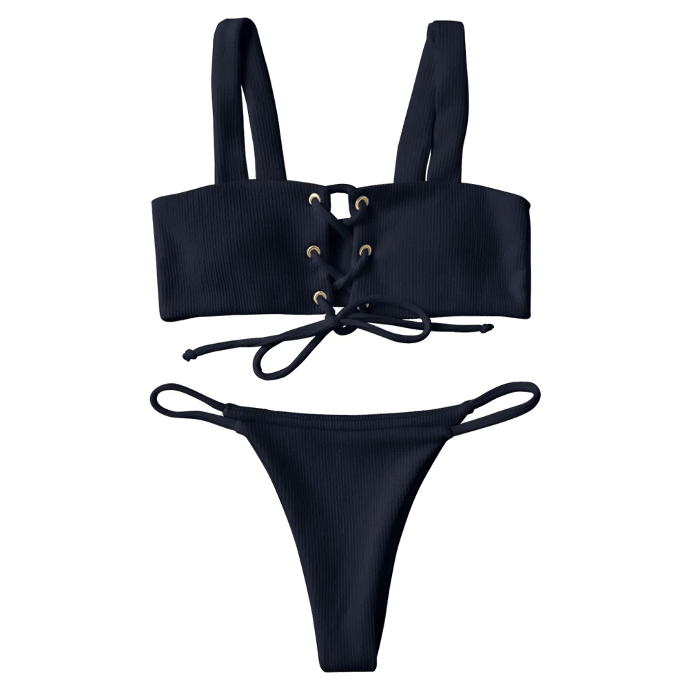 2019 пикантные купальники для малышек женщин Бикини кружево до ребристые текстуры