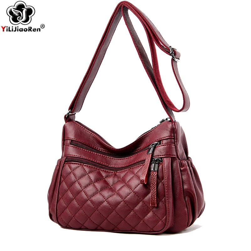 Модные клетчатые сумки мессенджеры для женщин большие женские через плечо со