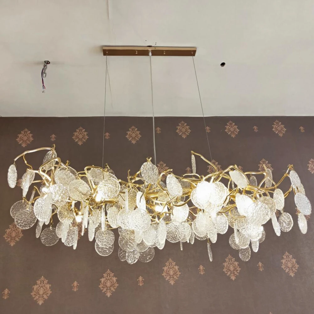 Новая современная хрустальная лампа Золотая алюминиевая ветка для дерева