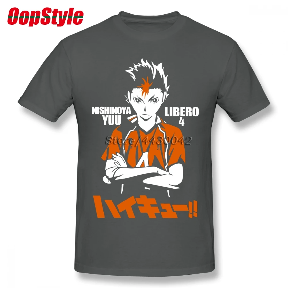 Мужская футболка с коротким рукавом Nishinoya Yuu Haikyuu хлопковая Футболка большого