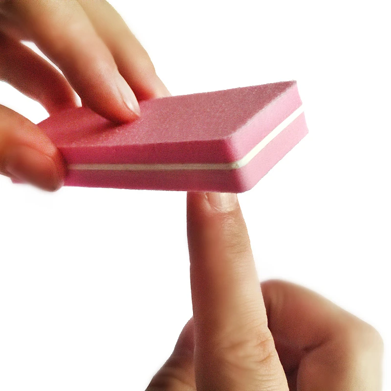 Розовая мощная толстая губка для ногтей пилка 5 шт./лот Гель лак 100/180 шлифовальный