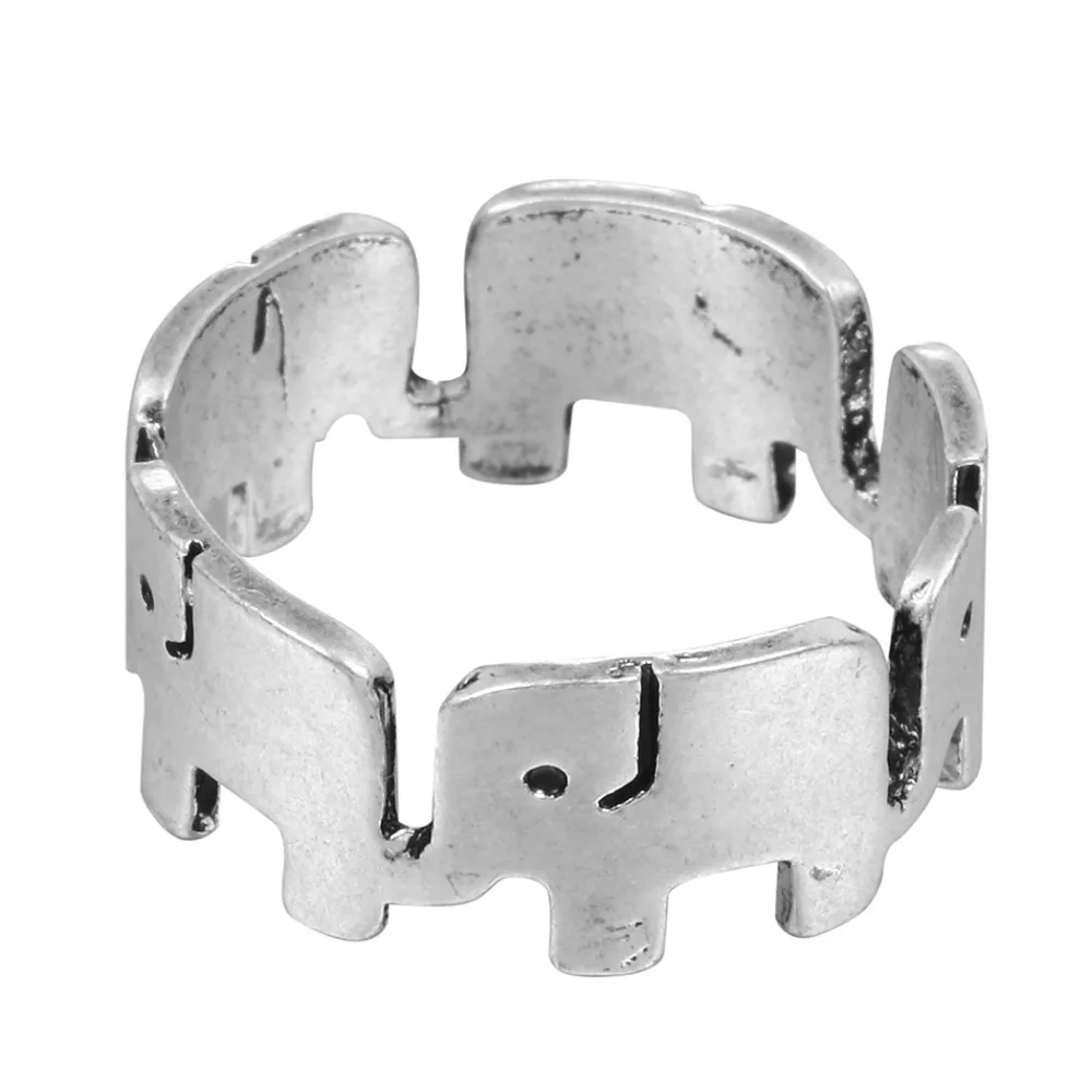 QIAMNI Шикарное Кольцо со средней шириной вокруг браслета с изображением слона