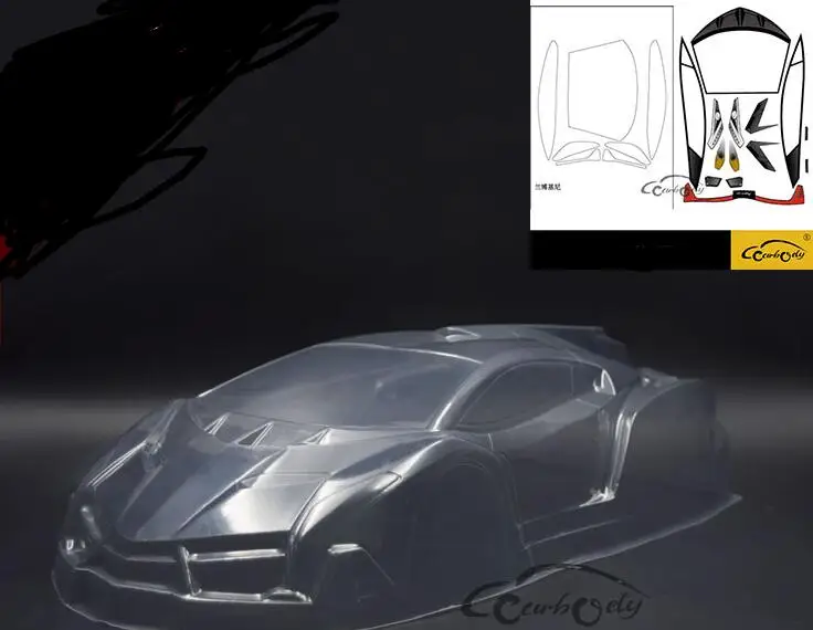 1/14 1/10 масштаб 1/18 Радиоуправляемый игрушечный автомобиль Lamborghinii корпус Плоский