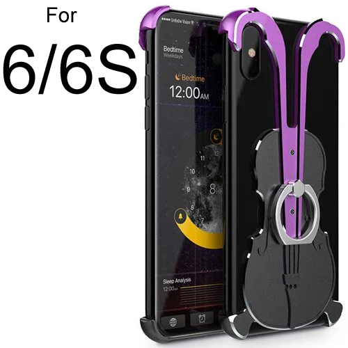 Металлический бампер рамки чехол для iPhone XS Max, Heavy Duty панцири противоударный алюминий сплав Защитная крышка в виде ракушки с скрипки дизайн - Цвет: For iphone 6 6s