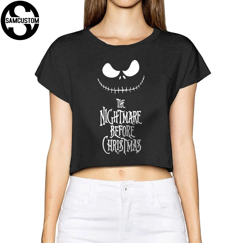 SAMCUSTOM Camisetas настоящий короткий Кошмар перед Рождеством 3D модная уличная футболка