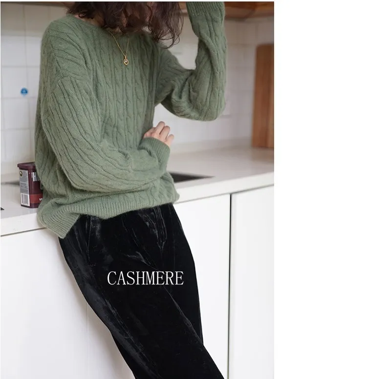 Women Pullovers 100% Cashmere and Wool Knitting 2018 New Fashion Oneck Winter Knitwear Girls Standard Clothes | Женская одежда