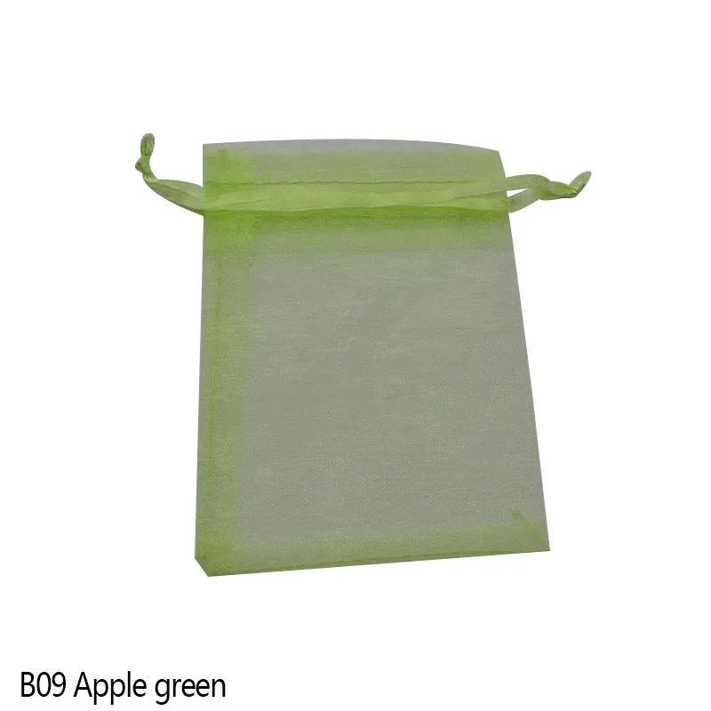 B09 Apple green 20 шт. 7x9 9x12 15x20 см сумки из органзы однотонные Свадебные ювелирные изделия Упаковка Сумки на день рождения Аксессуары для вечеринки подарок сумки декор - Цвет: B09 Apple green