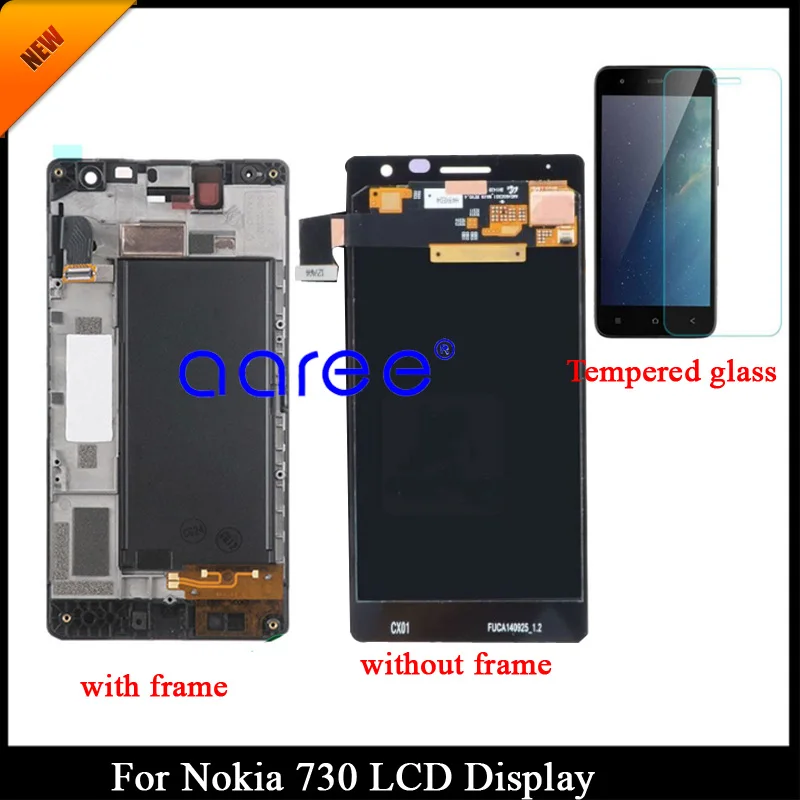 100% протестированный класс AAA ЖК дисплей для Nokia 730 экран 735 сенсорный дигитайзер в