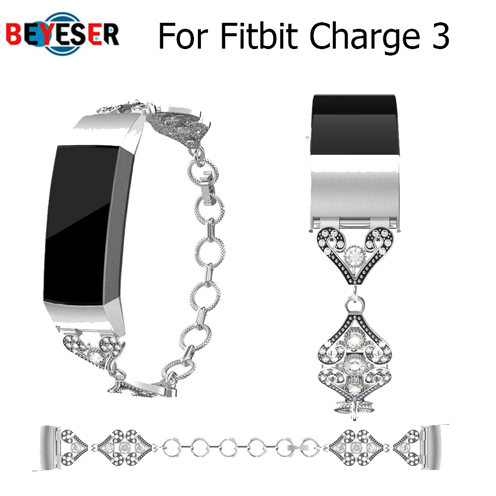 

Bling Crystal Watch Strap for Fitbit Charge 4 Band Adjustable Bracelet Metal Wristband for Fitbit Charge 3 wristband bracelet